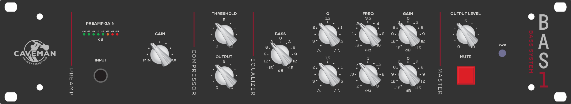 BAS1 Bass Preamp Rack